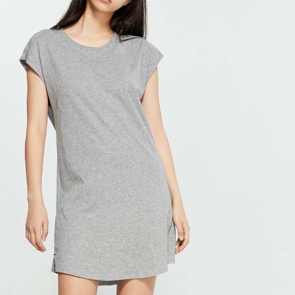 Joie Lamisa Heather Grey Cap Sleeve Cotton Jersey Tshirt Dress